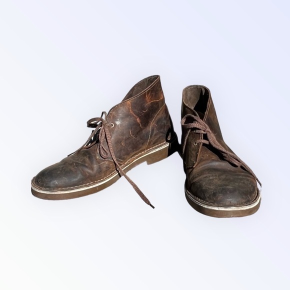 🌻Clarks Originals 100% Leather Brown Desert Chukka Boot Bootie Men's Size 10 - Picture 7 of 12